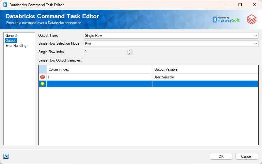 Databricks Command Task - Output